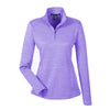 Devon & Jones Women's Grape Heather Newbury Melange Fleece Quarter-zip