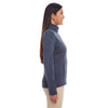 Devon & Jones Women's Navy Heather Newbury Melange Fleece Quarter-zip