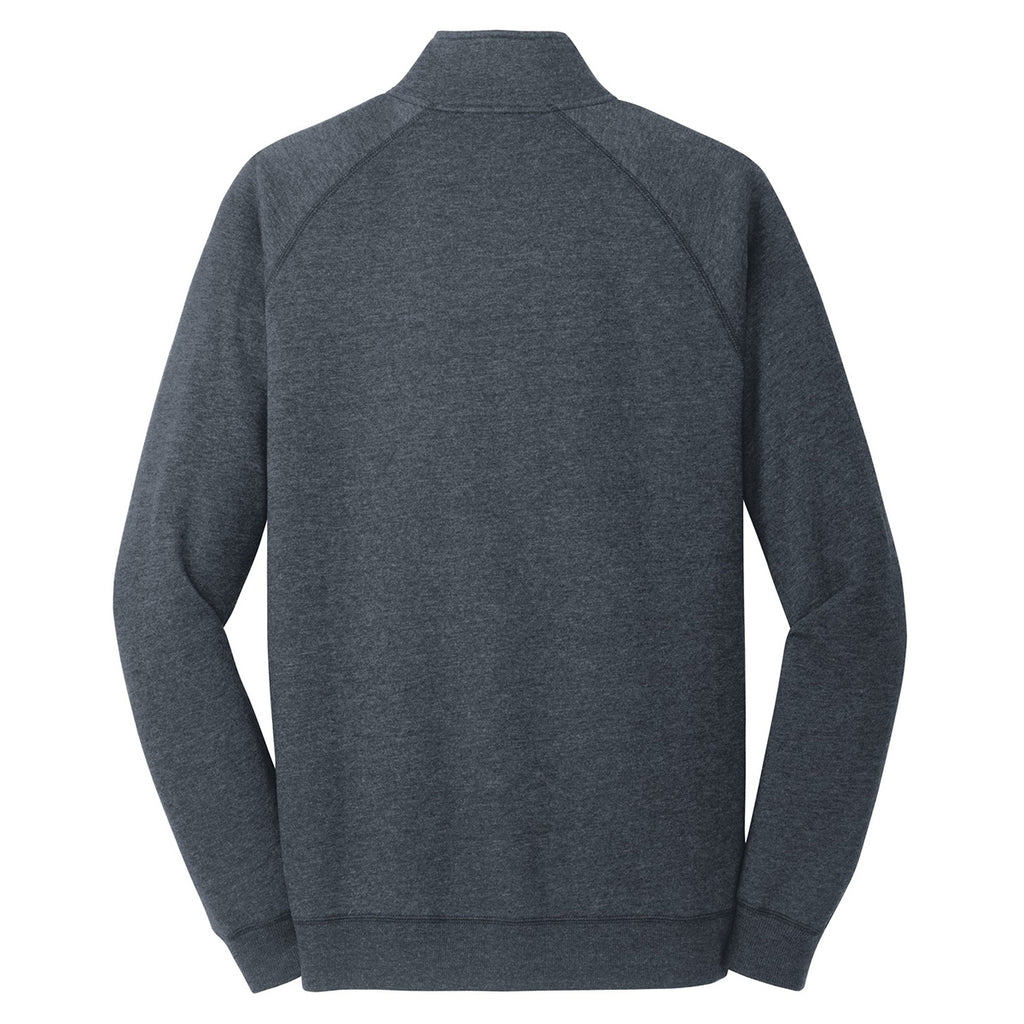 District Men's Heathered Navy Lightweight Fleece Quarter-Zip