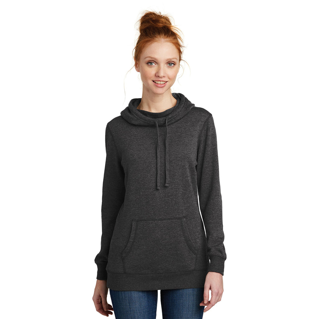 District Women's Heathered Black Lightweight Fleece Hoodie