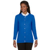 Devon & Jones Women's French Blue Perfect Fit Ribbon Cardigan