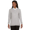 Devon & Jones Women's Grey Heather Perfect Fit Ribbon Cardigan