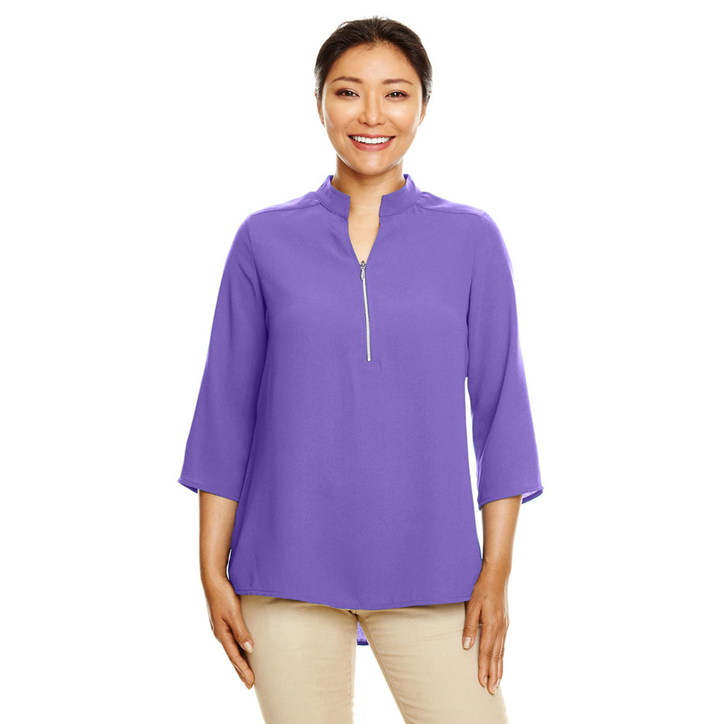 Devon & Jones Women's Grape Perfect Fit 3/4-Sleeve Crepe Tunic