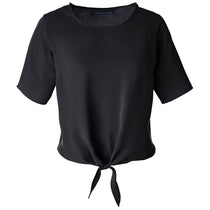 Devon & Jones Women's Black Perfect Fit Tie-Front Blouse