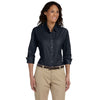 Devon & Jones Women's Navy Perfect Fit Three-Quarter Sleeve Stretch Poplin Blouse