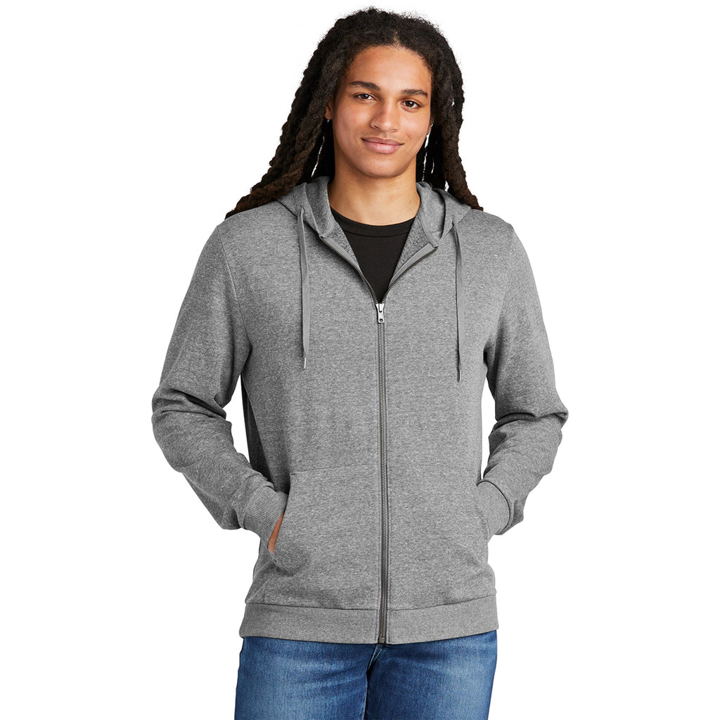 District Men's Grey Frost Perfect Tri Fleece Full-Zip Hoodie