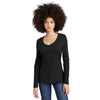 District Women's Black Perfect Tri Long Sleeve V-Neck Tee