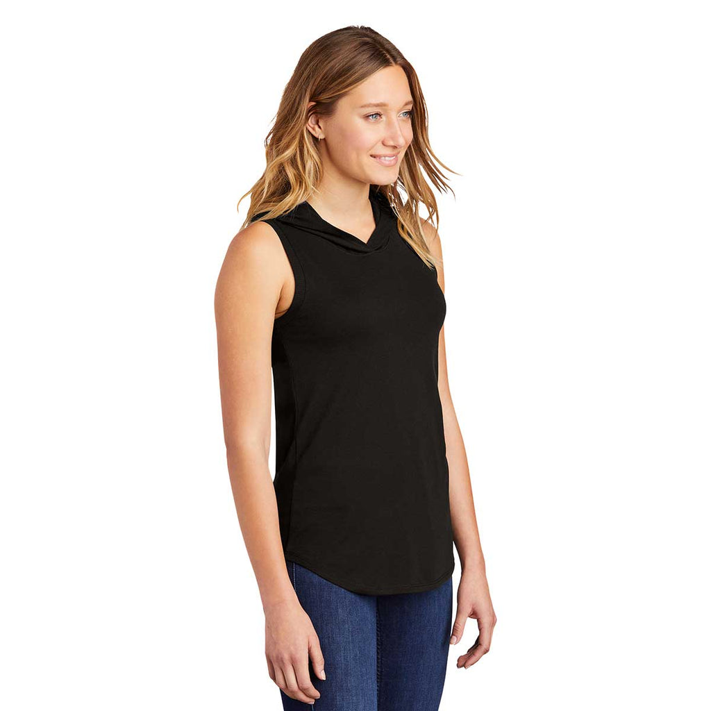 District Women's Black Perfect Tri Sleeveless Hoodie