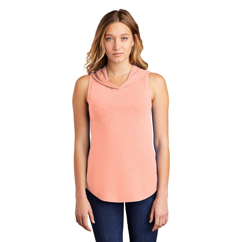 District Women's Heathered Dusty Peach Perfect Tri Sleeveless Hoodie