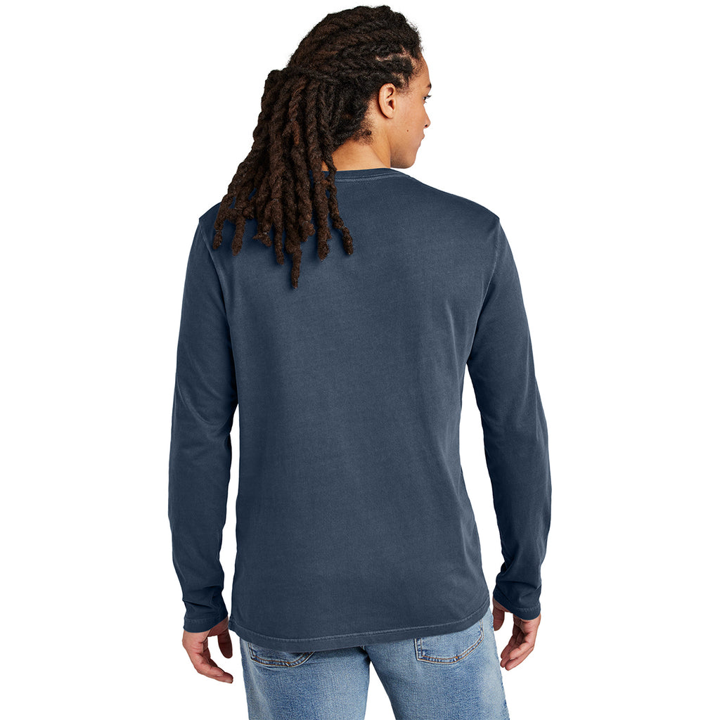 District Men's True Navy Wash Long Sleeve Tee