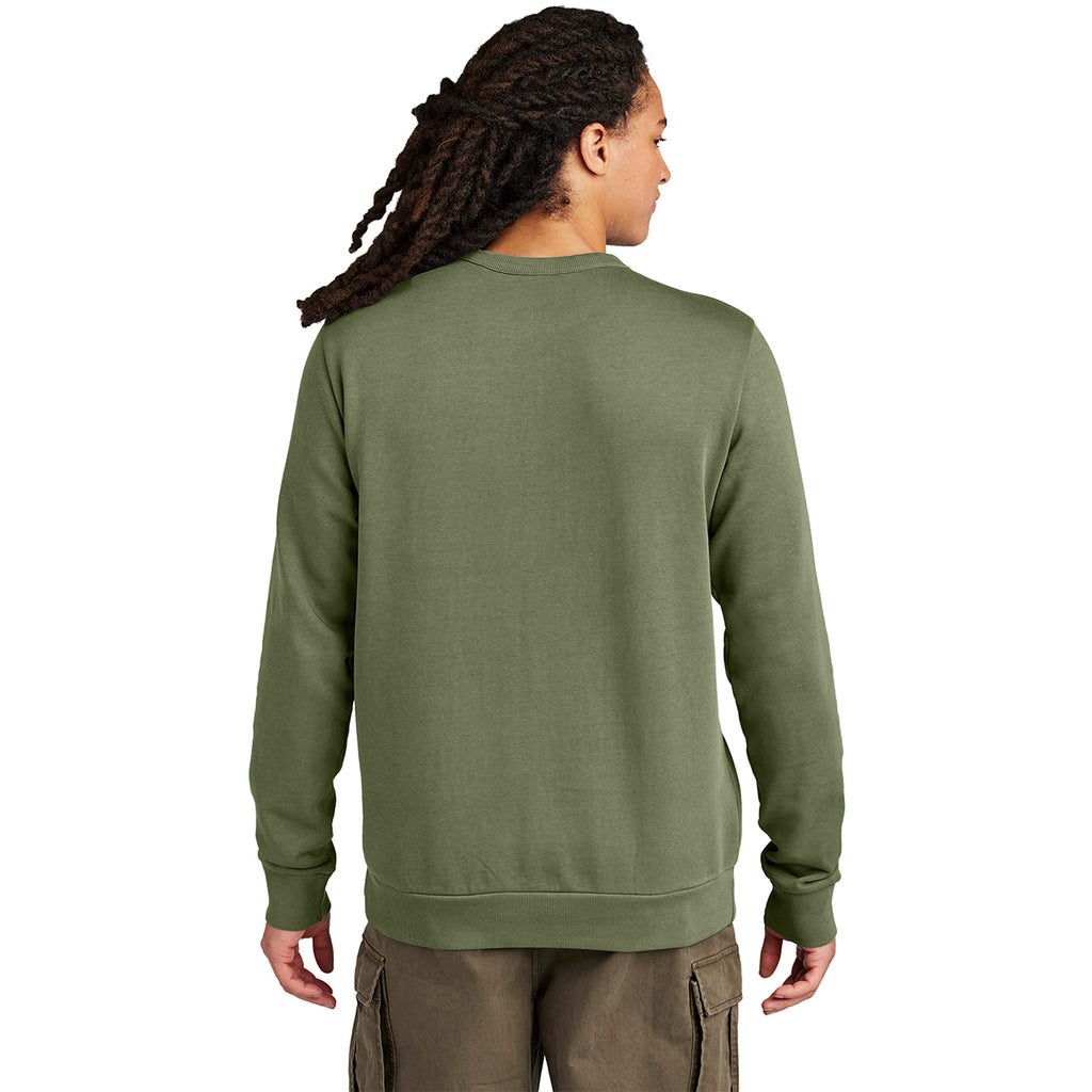 District Men's Olive Drab Green Wash Fleece Crew