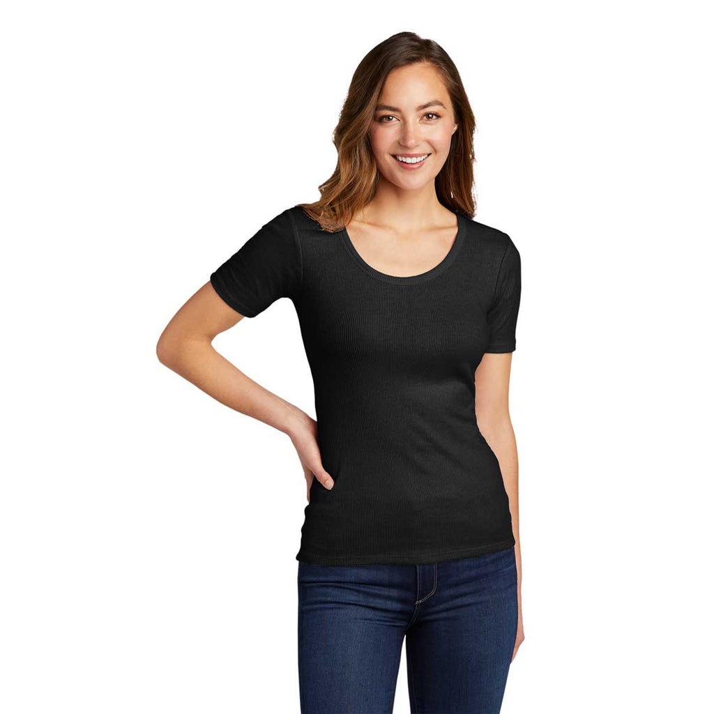 District Women's Black V.I.T. Rib Scoop Neck Tee