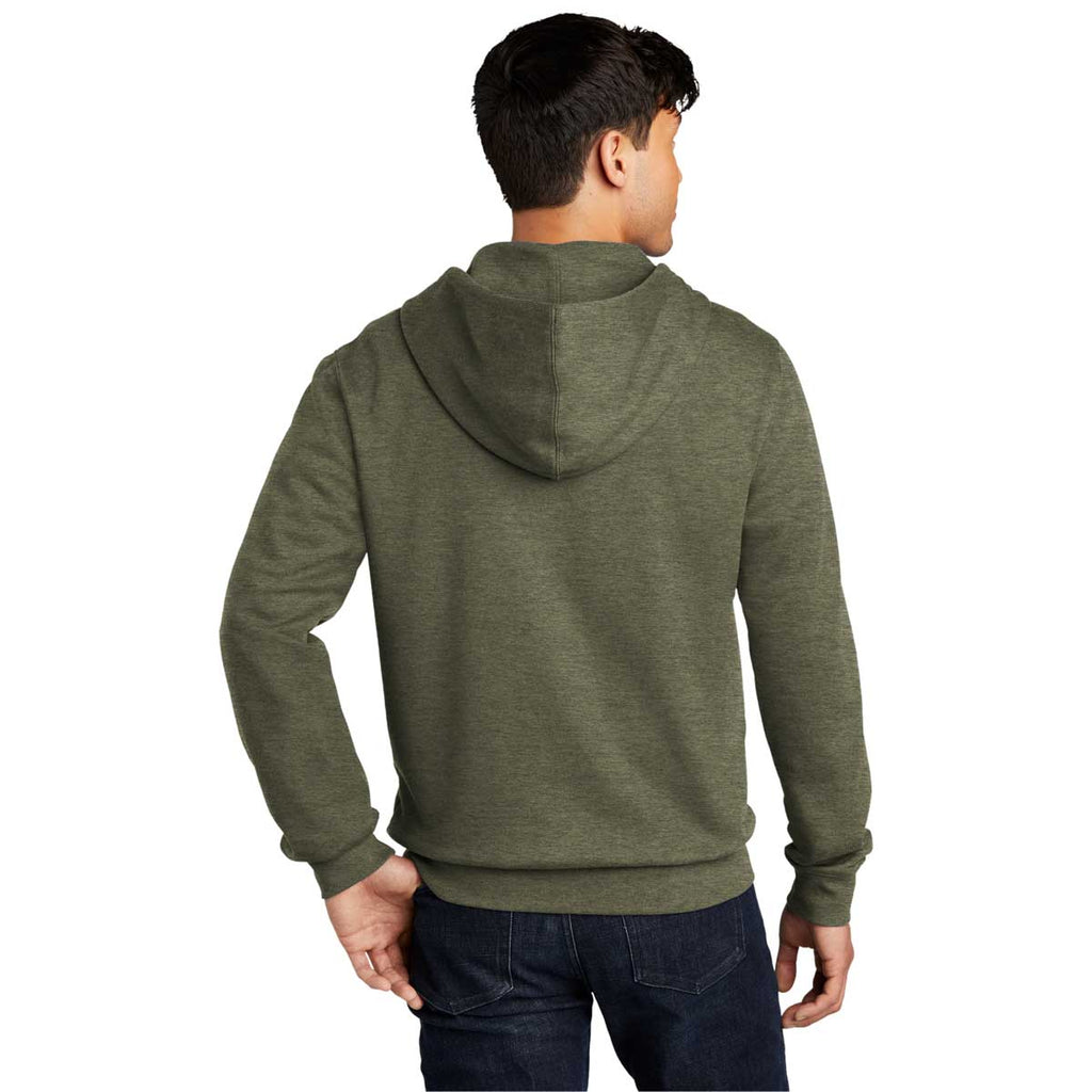 District Men's Heathered Olive V.I.T. Fleece Full-Zip Hoodie