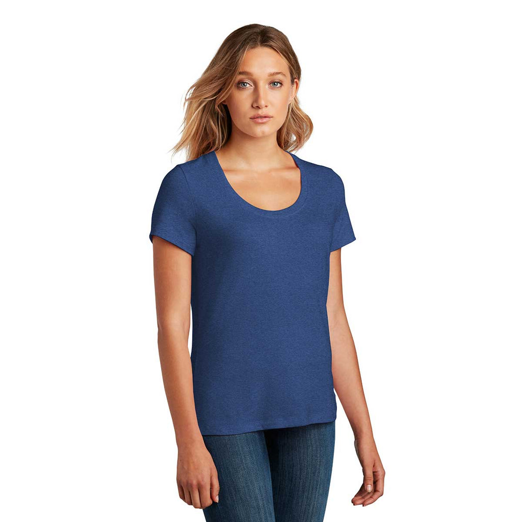 District Women's Heathered Deep Royal Flex Scoop Neck Tee