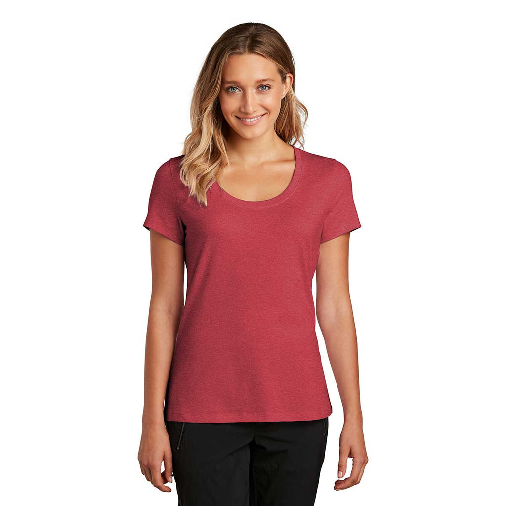 District Women's Heathered Red Flex Scoop Neck Tee