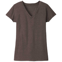 District Women's Deep Brown Heather Re-Tee V-Neck