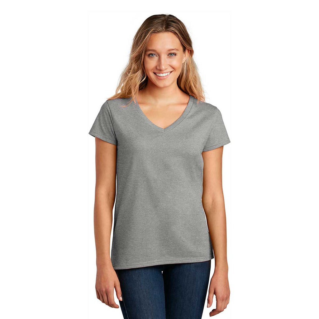 District Women's Light Heather Grey Re-Tee V-Neck