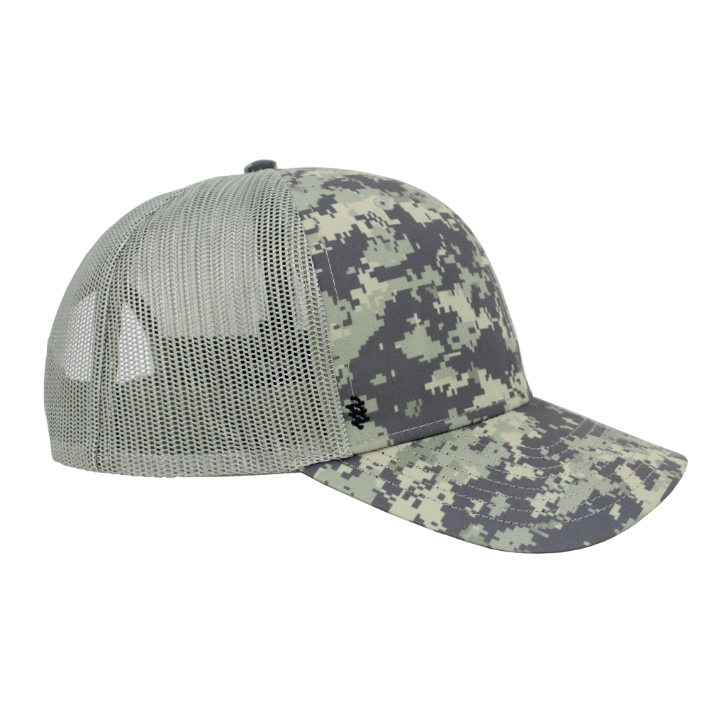 Zusa 3 Day Digitized Camo Print/Military Green Open Road Trucker Cap