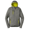 Eddie Bauer Men's Metal Grey/Grey Steel/Citron Sport Hooded Full-Zip Fleece Jacket