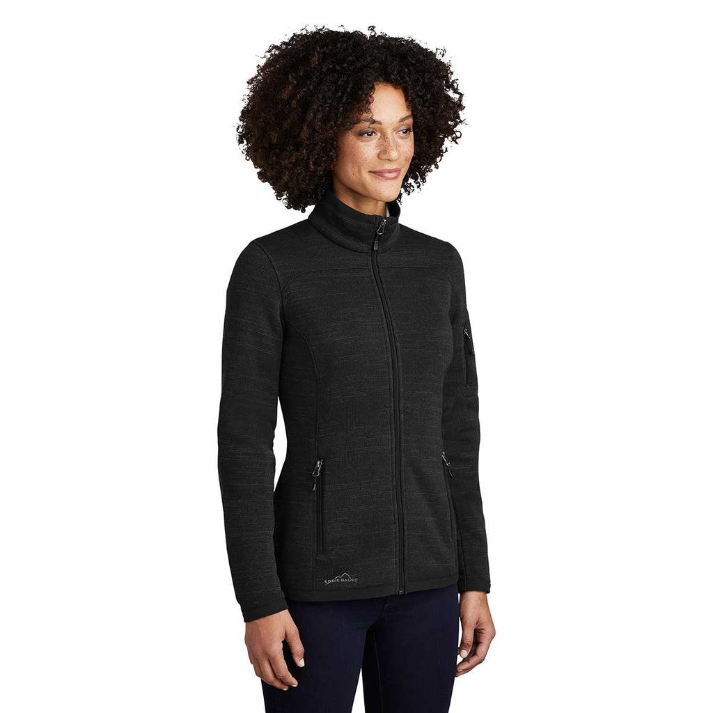 Eddie Bauer Women's Black Sweater Fleece Full Zip