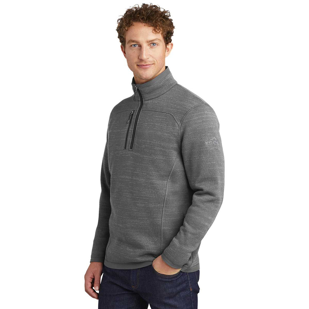 Eddie Bauer Men's Dark Grey Heather Sweater Fleece Quarter Zip