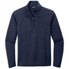 Eddie Bauer Men's River Blue Heather Sweater Fleece Quarter Zip