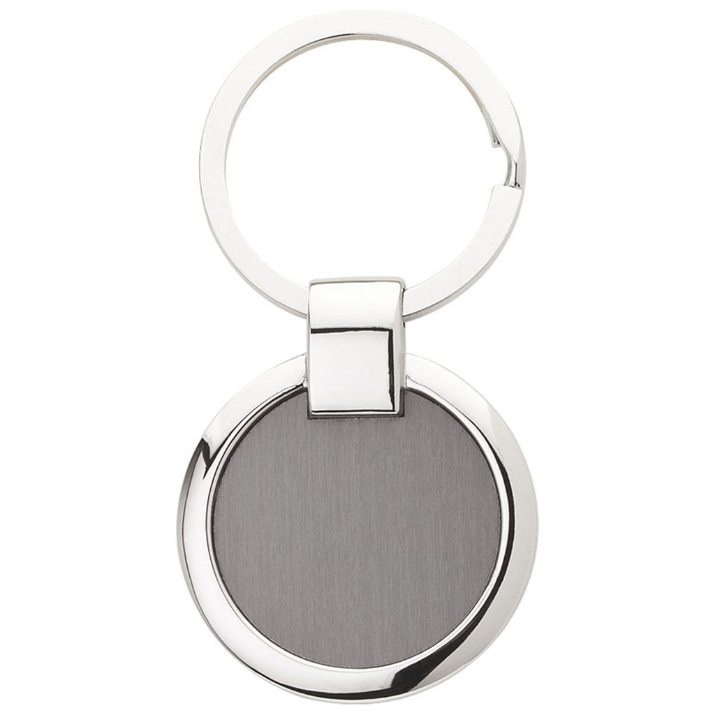 Valumark Silver Rounded Brushed Gunmetal Keyring