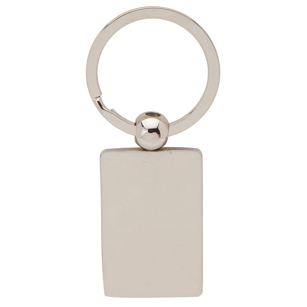 Valumark Silver Rectangle Chrome Swivel Keyring