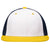 Pacific Headwear White/Navy/Gold Premium M2 Performance Trucker FlexFit Cap