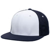 Pacific Headwear White/Navy/Navy Premium M2 Performance Trucker FlexFit Cap