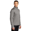 Port Authority Men's Gusty Grey Heather Diamond Fleece Quarter Zip Pullover