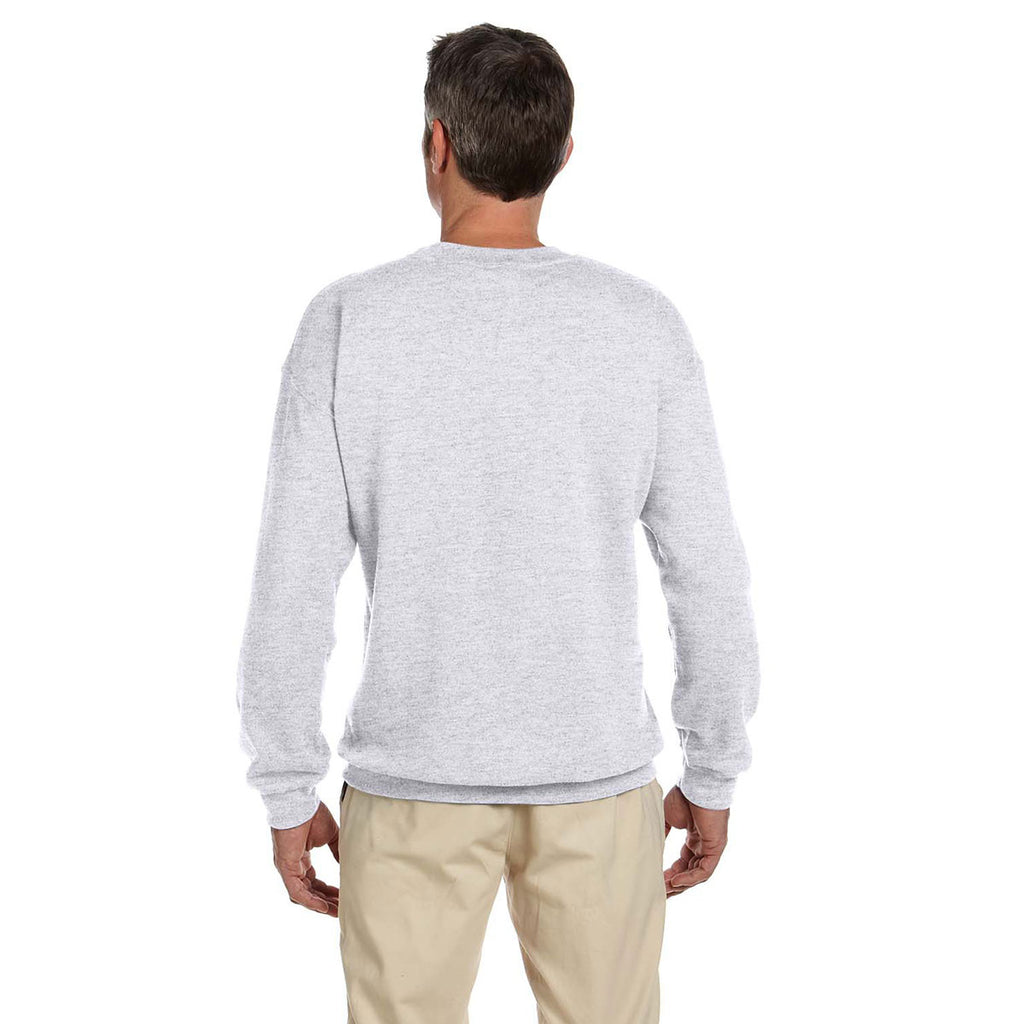 Hanes Men's Ash 9.7 oz. Ultimate Cotton 90/10 Fleece Crew