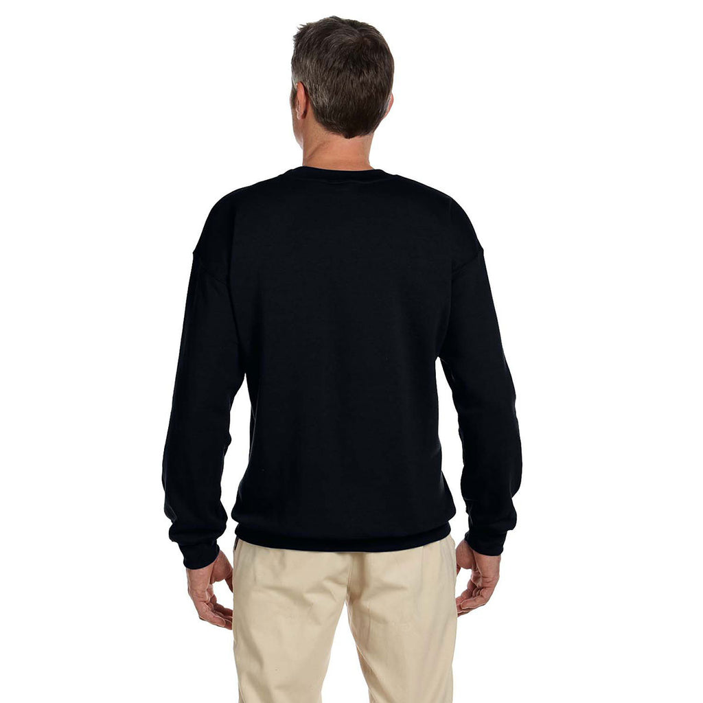 Hanes Men's Black 9.7 oz. Ultimate Cotton 90/10 Fleece Crew