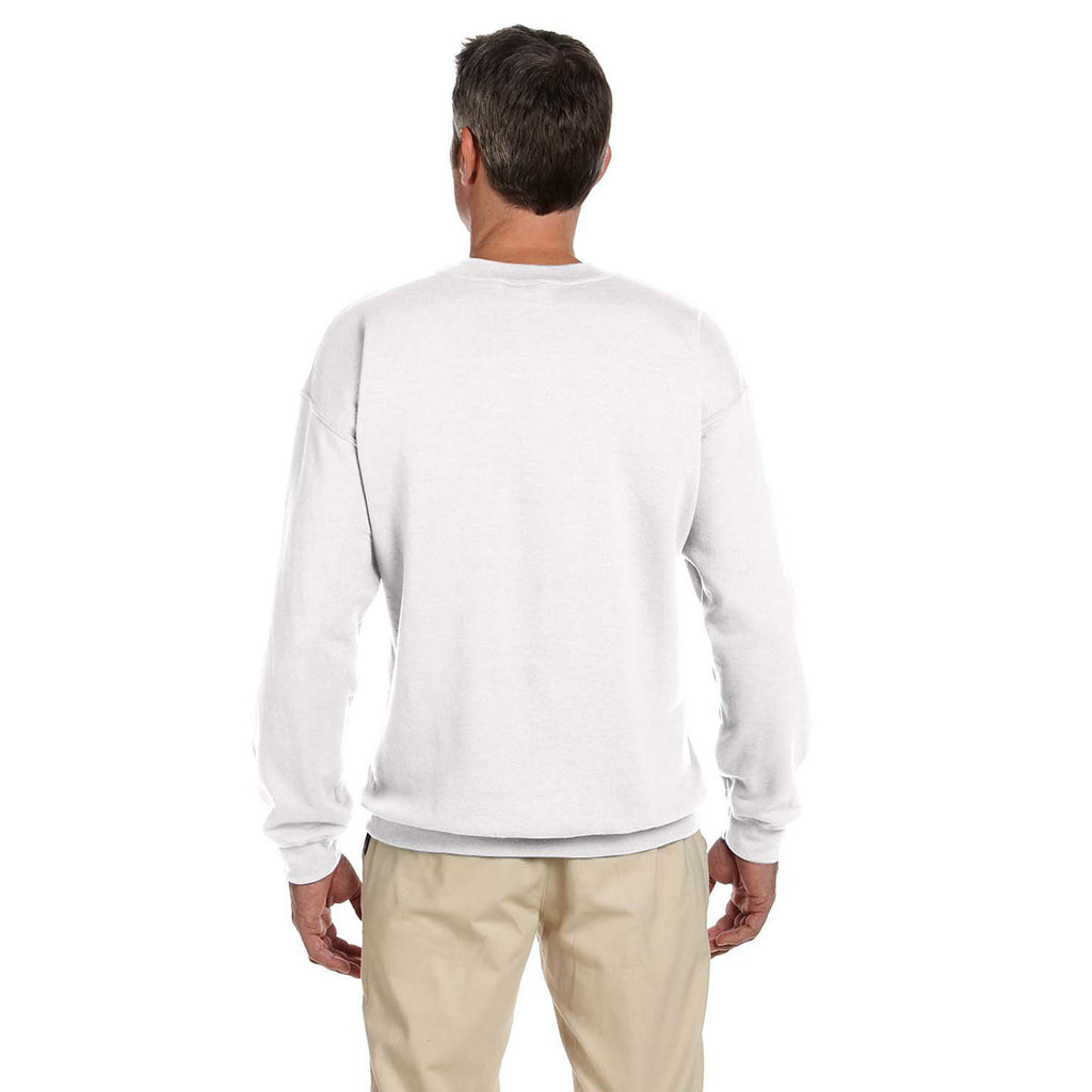 Hanes Men's White 9.7 oz. Ultimate Cotton 90/10 Fleece Crew