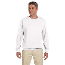 Hanes Men's White 9.7 oz. Ultimate Cotton 90/10 Fleece Crew