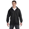 Hanes Men's Black 9.7 oz. Ultimate Cotton 90/10 Full-Zip Hood