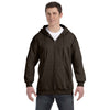 Hanes Men's Dark Chocolate 9.7 oz. Ultimate Cotton 90/10 Full-Zip Hood