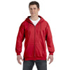 Hanes Men's Deep Red 9.7 oz. Ultimate Cotton 90/10 Full-Zip Hood