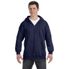 Hanes Men's Navy 9.7 oz. Ultimate Cotton 90/10 Full-Zip Hood