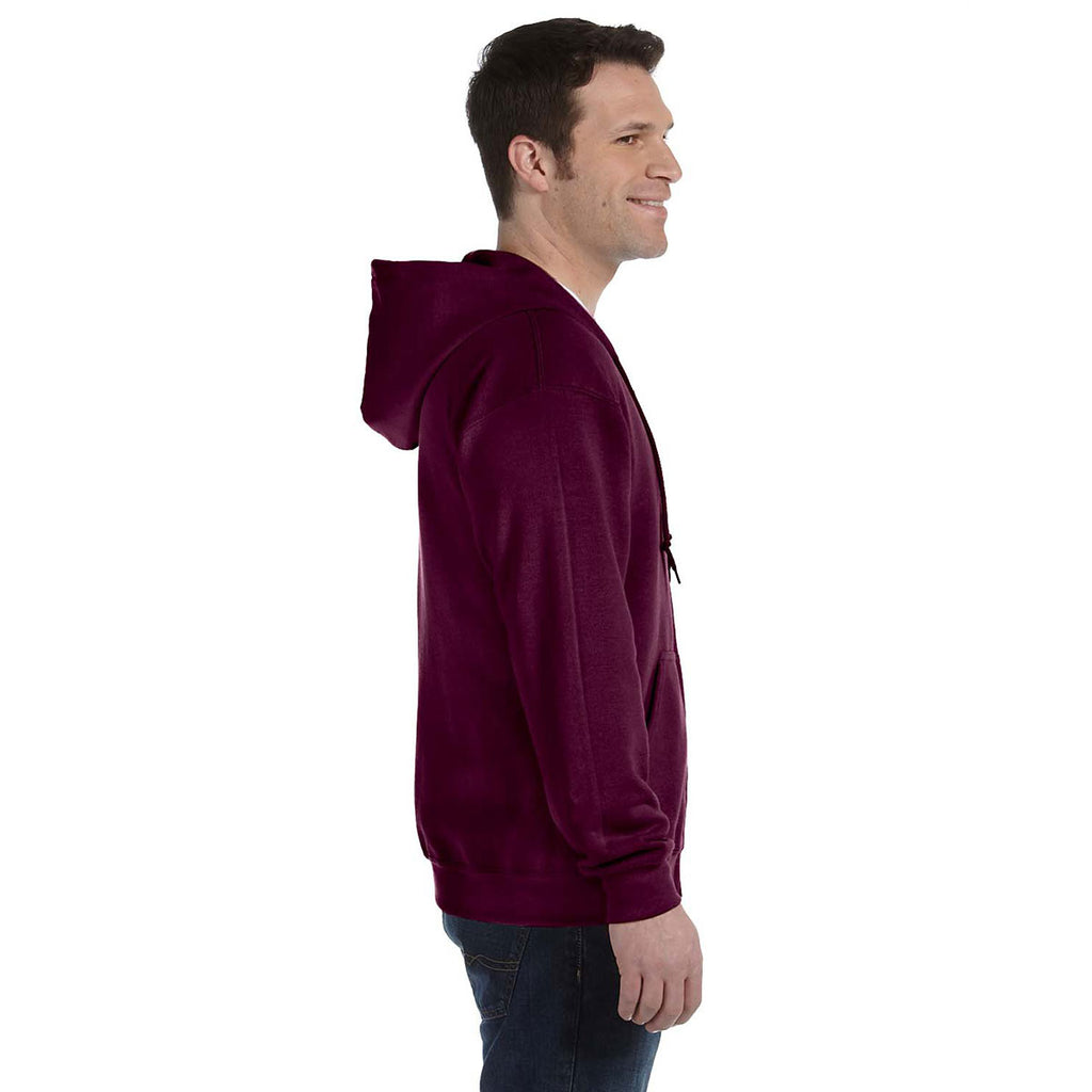 Gildan Unisex Maroon Heavy Blend 50/50 Full Zip Hoodie