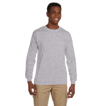 Gildan Men's Sport Grey Ultra Cotton 6 oz. Long-Sleeve Pocket T-Shirt