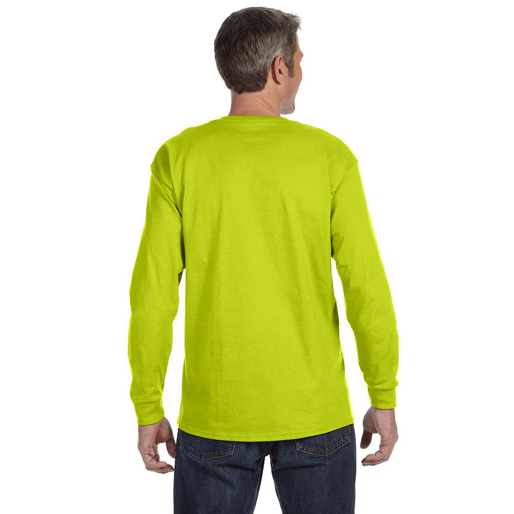 Gildan Men's Safety Green 5.3 oz. Long Sleeve T-Shirt