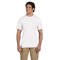 Gildan Unisex White 5.5 oz. 50/50 Pocket T-Shirt