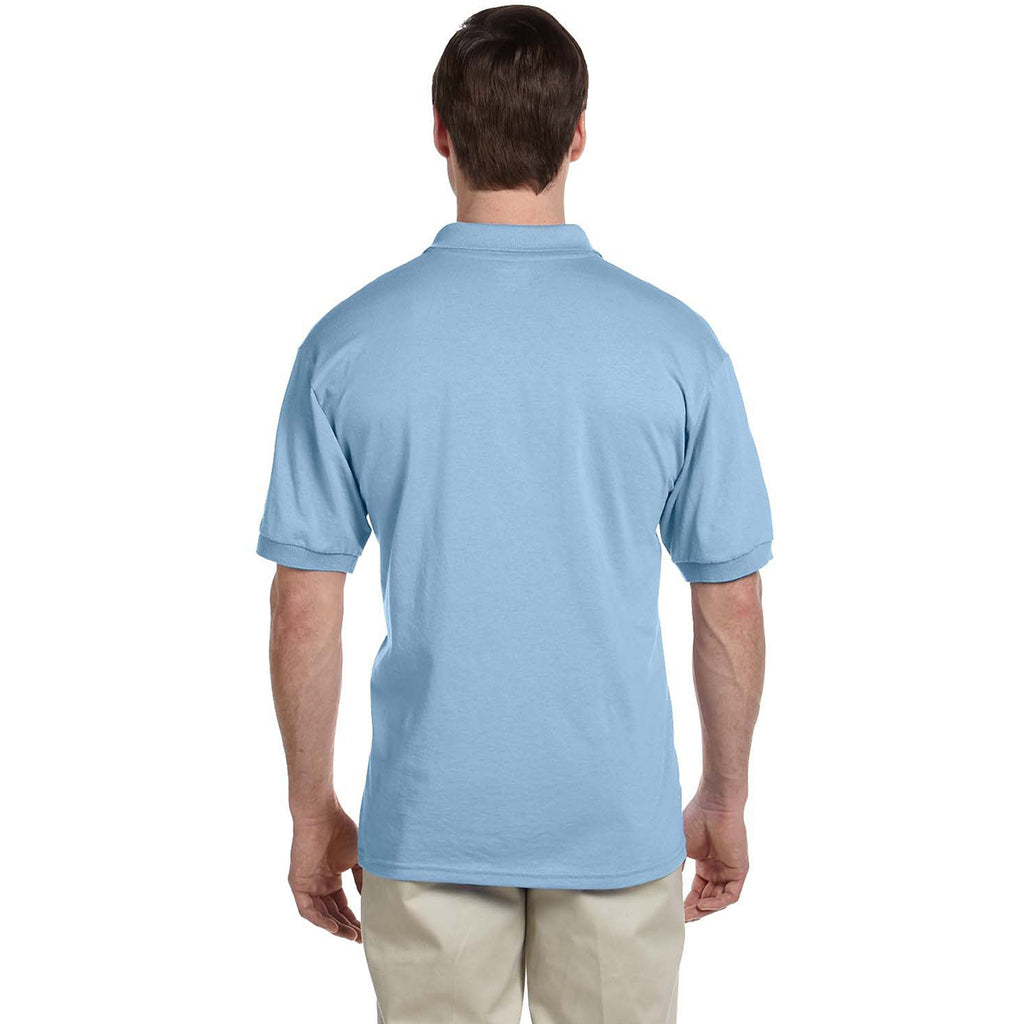 Gildan Men's Light Blue 6 oz. 50/50 Jersey Polo