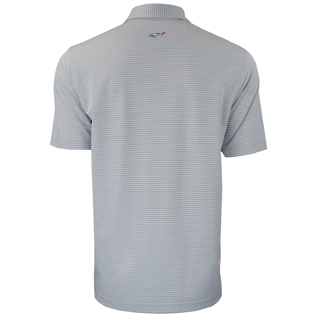 Greg Norman Men's Shark Grey Freedom Micro Pique Stripe