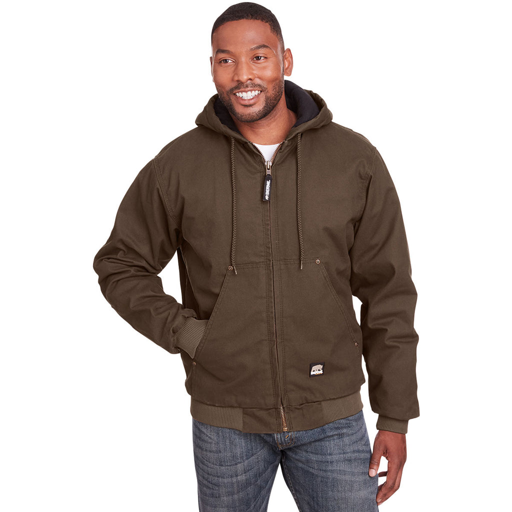 Berne Men's Bark Highland Washed Cotton Duck Hooded Jacket