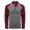 Levelwear Men's Heather Grey/Crimson Vandal Quarter Zip