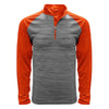 Levelwear Men's Heather Grey/Orange Vandal Quarter Zip