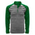 Levelwear Men's Heather Grey/Rider Green Vandal Quarter Zip