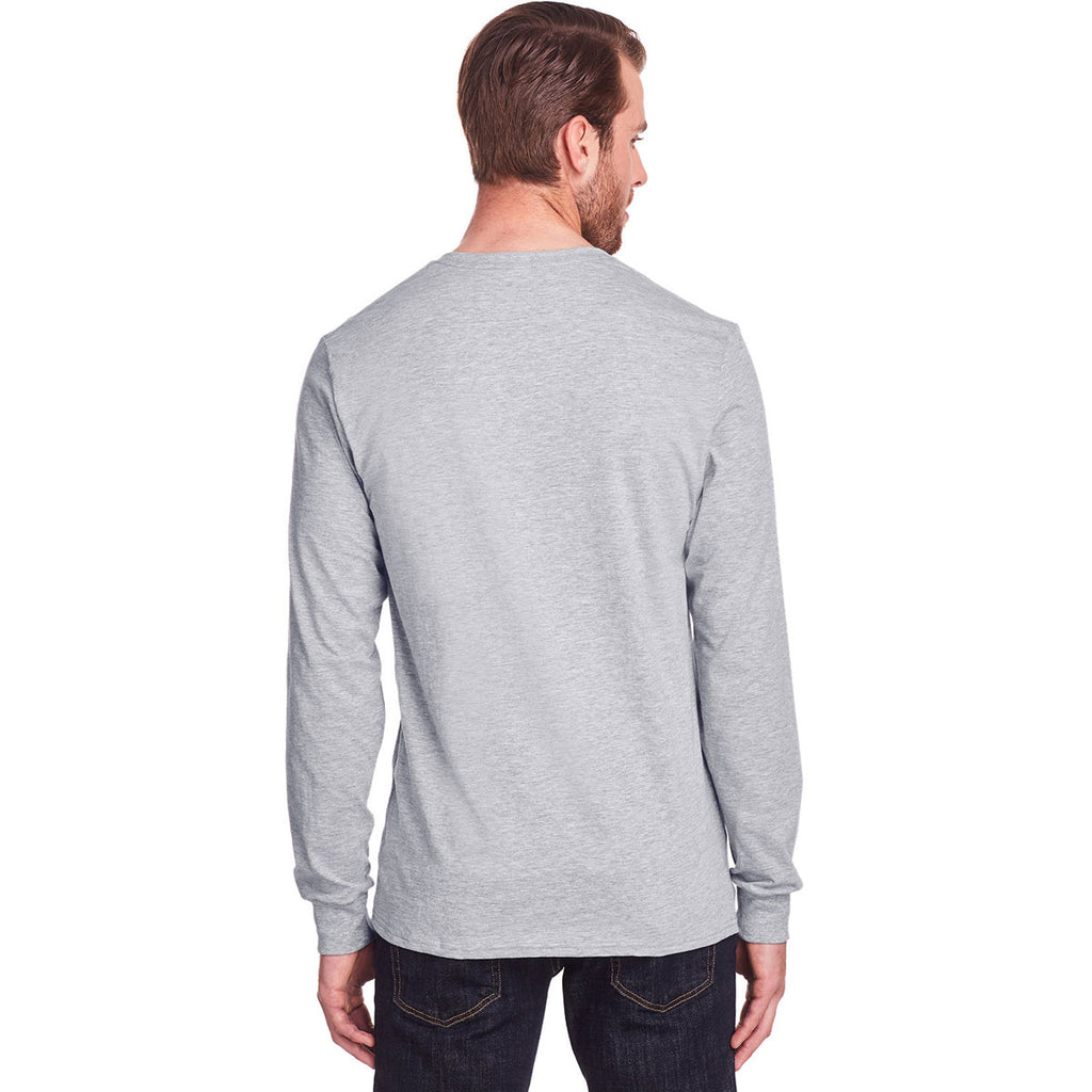 Fruit of the Loom Men's Athletic Heather ICONIC Long Sleeve T-Shirt